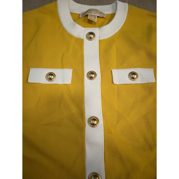 🧥 Michael Kors Daisy Yellow Button-Up Sweater – Size XS - Picture 6 of 6